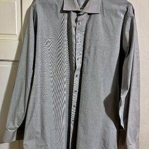 Shaquille O'Neal Long Sleeve Dress Shirt XLG Tall 19 / 37-38 Grey Print